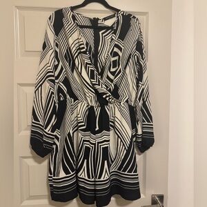 Fashion to Figure Black and White Long Sleeve Dress